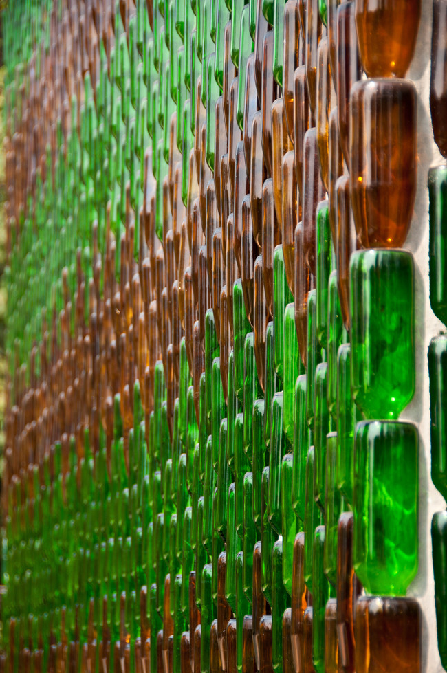 The temple gets its nickname from the fact that it's actually made from nearly 1.5 million bottles.