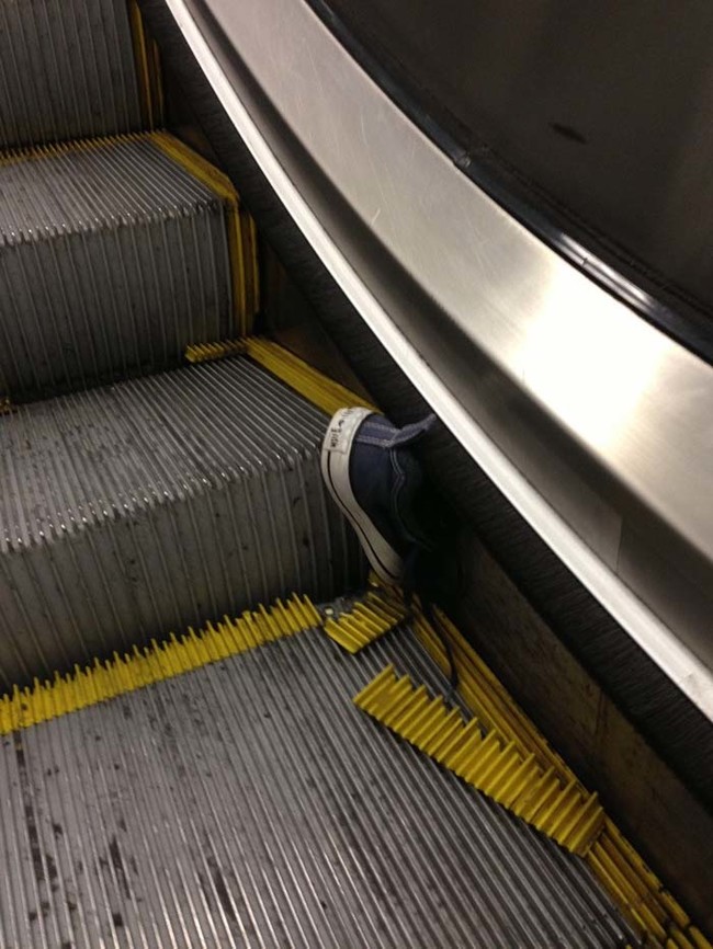 Everyone's worst escalator fear.