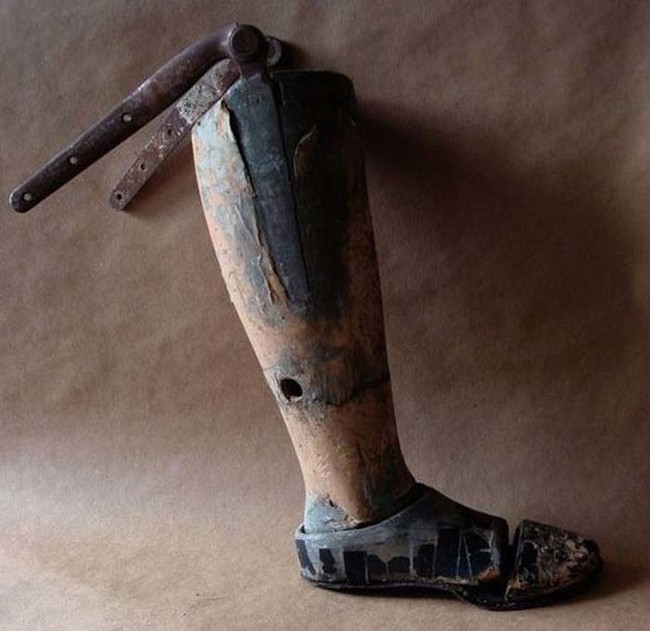 An old prosthetic leg.