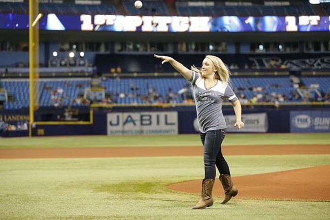 As an advocate for survivors of domestic abuse, Melissa was invited to throw the first pitch at the Tampa Bay Ray's game.