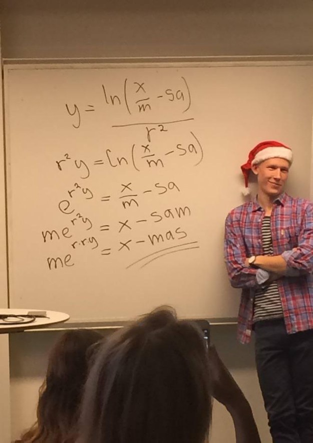 This math teacher who understands the meaning of holiday cheer: