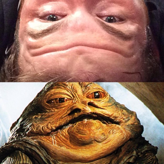 This forehead wrinkle and Jabba the Hutt.