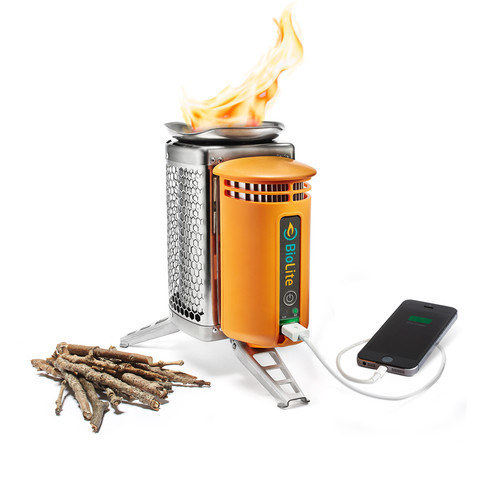 This BioLite CampStove ($130) generates electricity that can charge your phone.