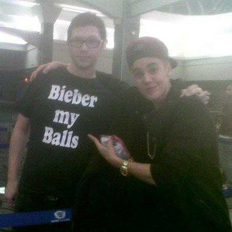 The time Beiber seemed all too thrilled to Beiber his balls. 