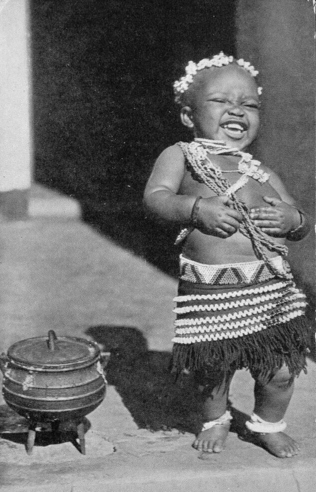A happy child in Africa in the 1940s.