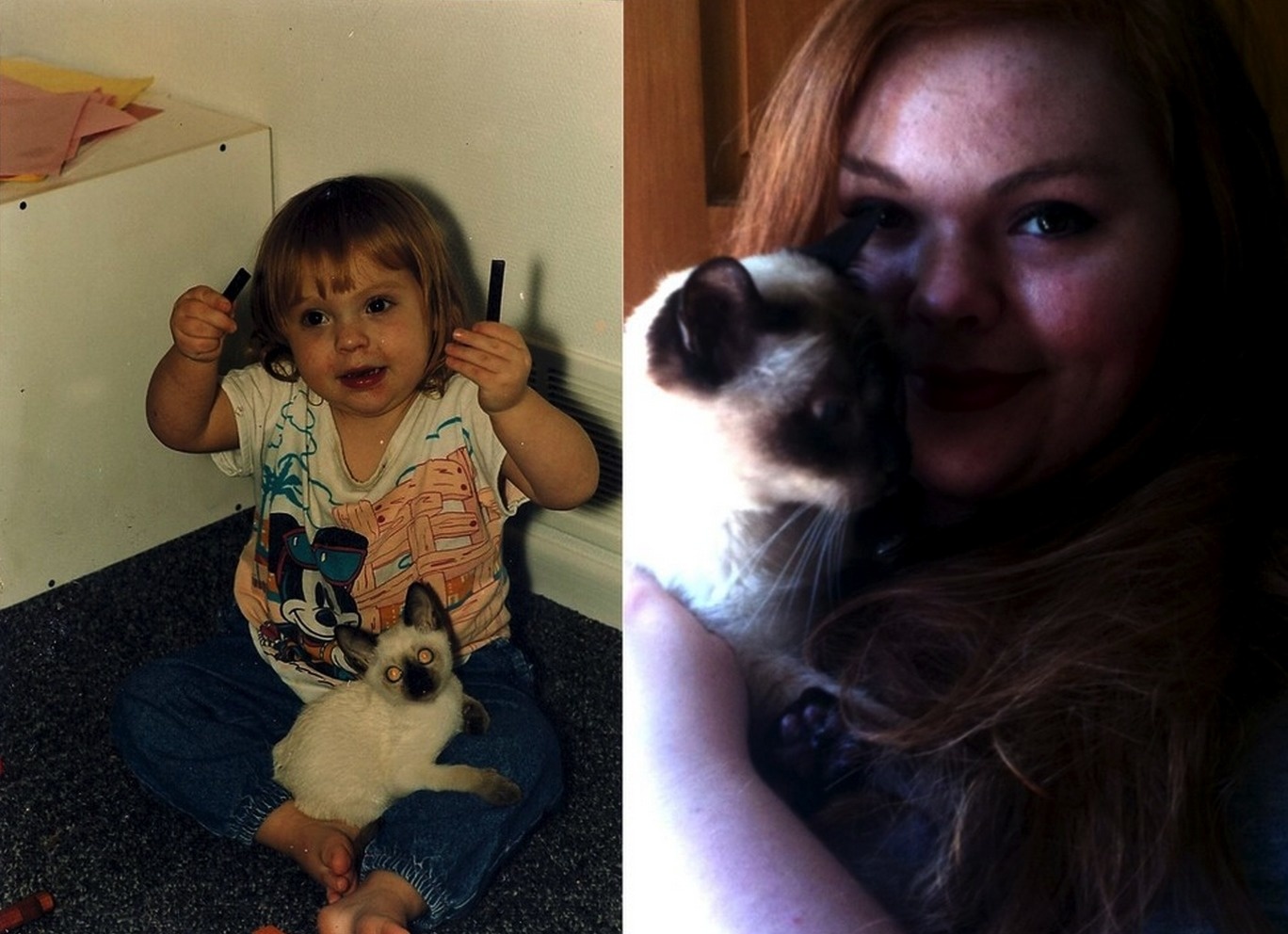 "Our first and last pictures together. Mortimer, 1991-2010."