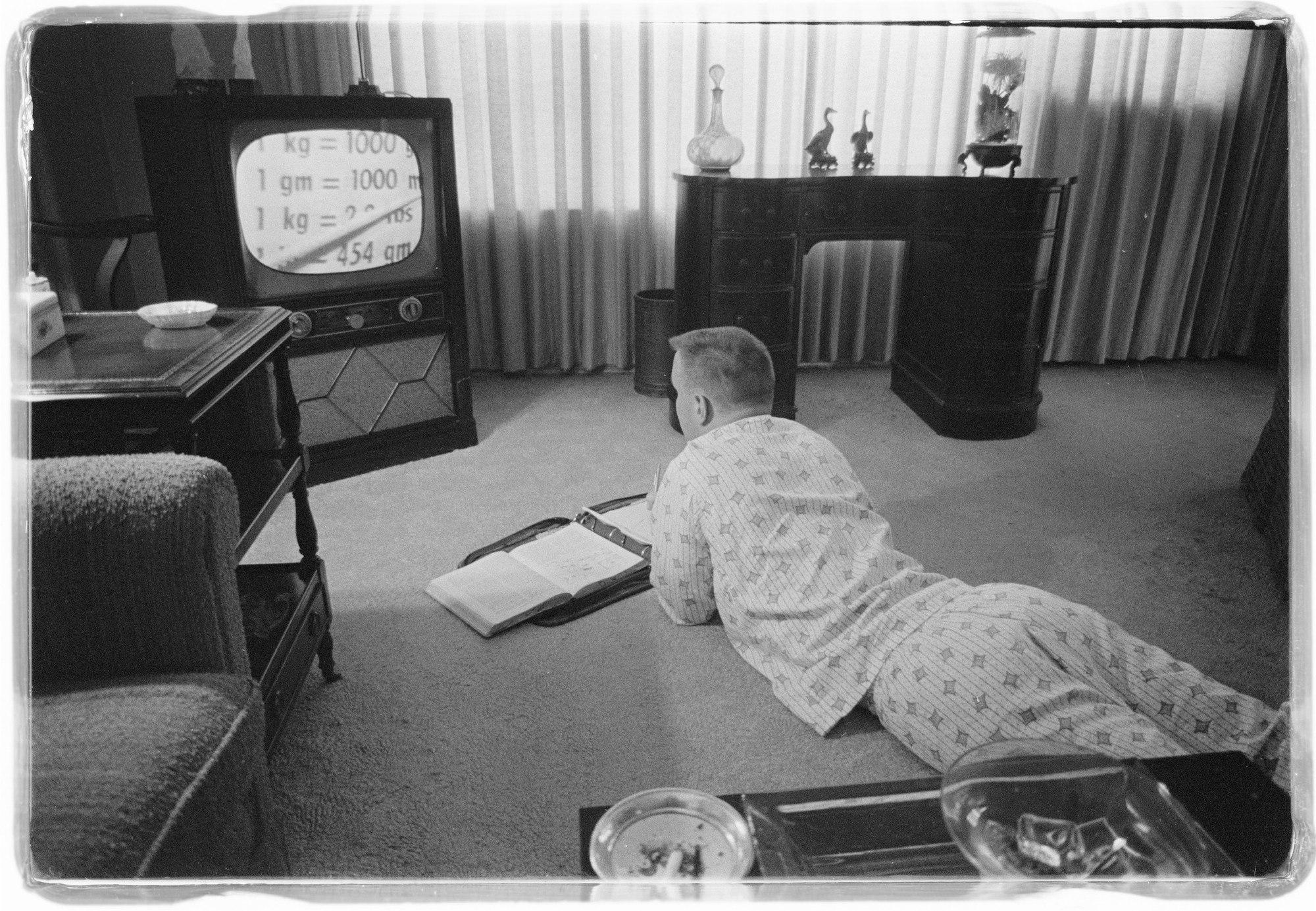 To avoid a court order of integration in schools in Little Rock, Arkansas, students took classes from TV sets while schools were closed in 1958.