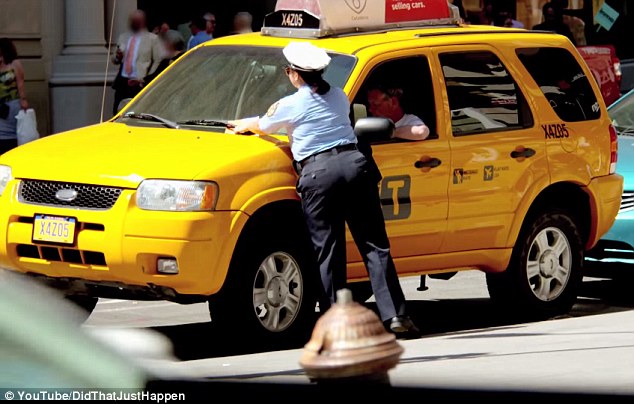 New York-itude! When the cab driver loudly tells her to get lost, bystanders sense a fight brewing and start paying attention