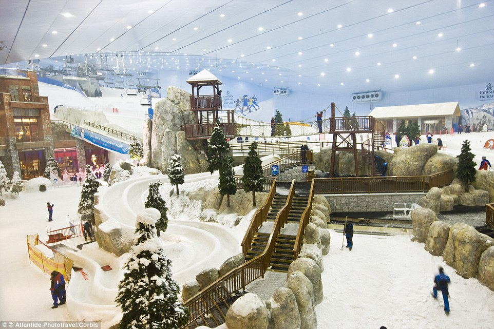 Ice one: The Mall of Emirates in Dubai is home to shops - and the first indoor ski resort in the Middle East
