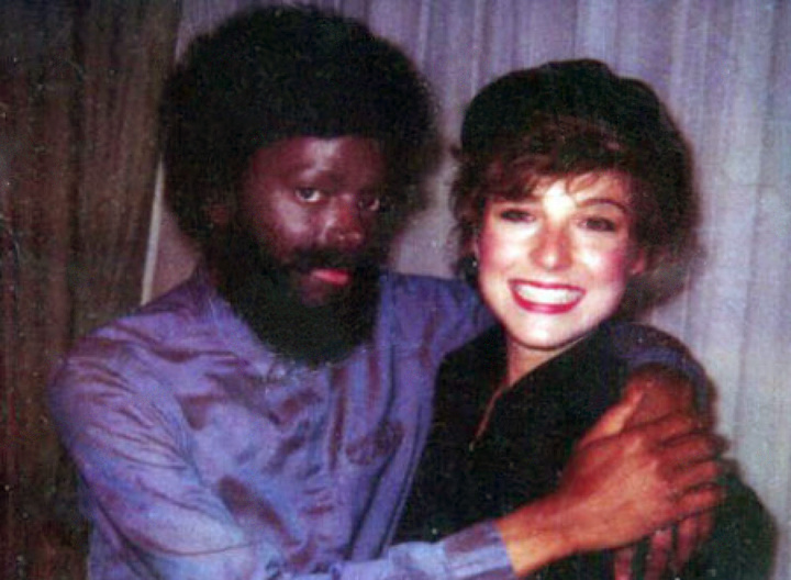 Michael Jackson in an awkward disguise, trying to go incognito on a date with Tatum O'Neal.