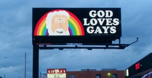 A new ad has popped up on an electronic billboard in Dearborn Heights, Michigan, and this one is...🌈🌈🌈
