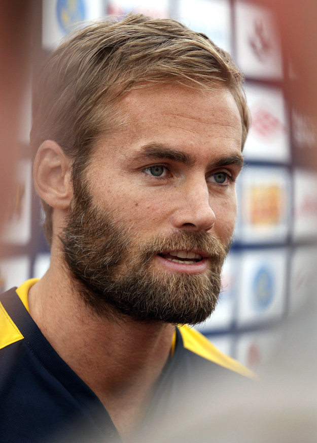 Here is Olof Mellberg. I really want to make an IKEA pun here but...well, let's just admire his magnificent blonde beard instead, shall we?