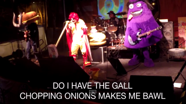 When we formed a fast-food inspired heavy metal band called Mac Sabbath.
