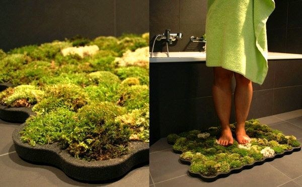 A moss bathroom mat that will soothe your feet.