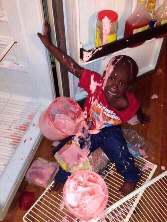 Or like this kid trying to get some sweet, precious ice cream:
