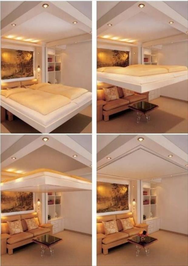 The secret ceiling bed.
