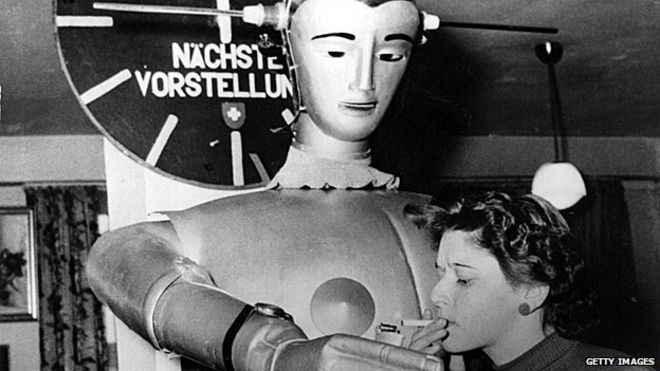 This robot used to be inside a German department store. He could light cigarettes, and answer questions in different languages. 