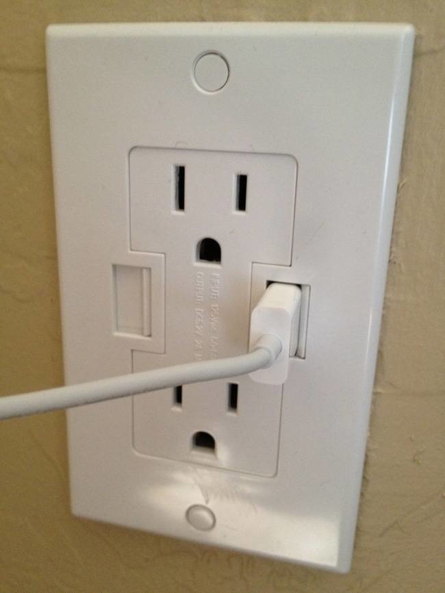 The USB wall outlet.