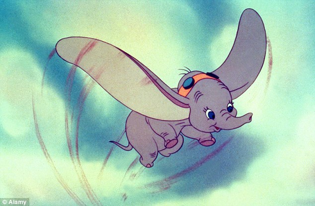 Comparison: Dumbo is a 1941 Disney film (above) that features a circus elephant ridiculed for his big ears, who then realises that they can help him fly