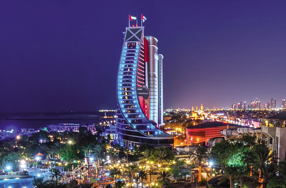 Jumeirah Sceirah is a 395ft-long tandem slide which starts with a sudden 30ft drop through a trapdoor and reaches speeds up to 50mph