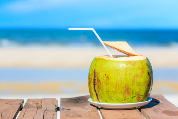 Coconut water still in the husk can be a substitute for saline if you need to get someone an IV, stat.