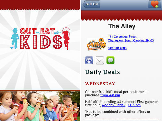 Use an app to find local restaurants where kids can eat for free.