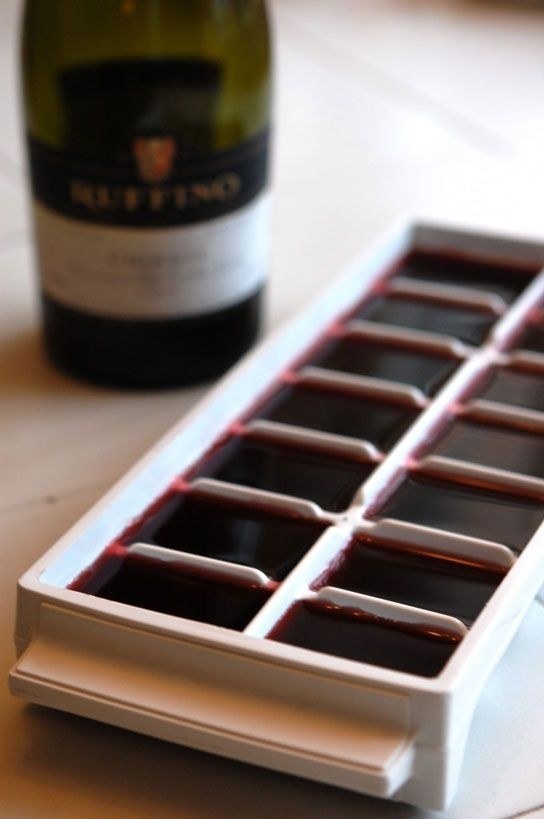And finally, if you're a lightweight who can't finish a bottle of wine, freeze the leftovers in an ice cube tray.