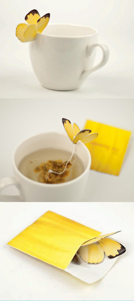 This perfect butterfly tea bag.