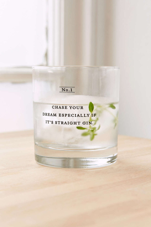 A cocktail glass featuring a helpful hint.