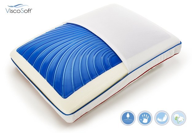 This cooling memory foam pillow that perfectly complements your cooling mat.