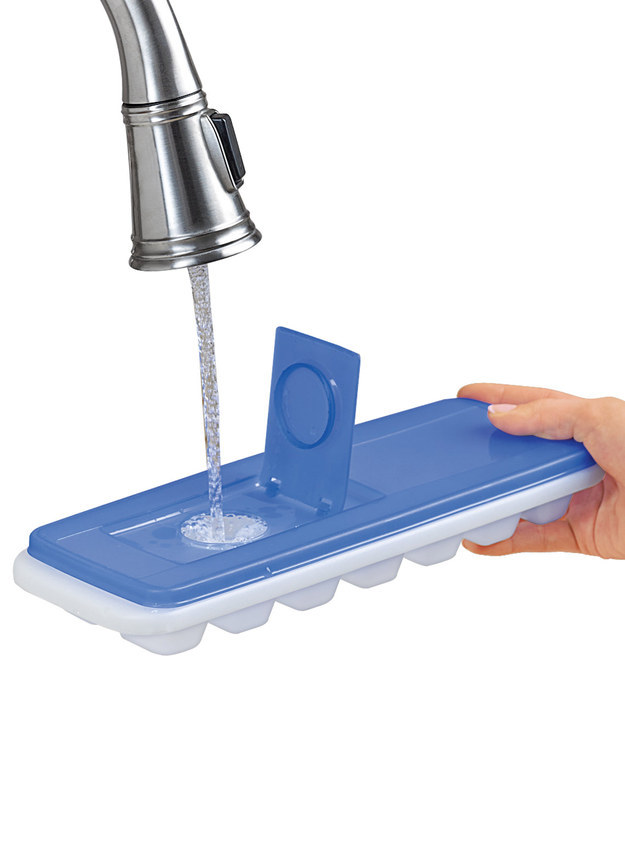 An ice cube tray that won't drip as you carry it.