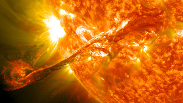 The atmosphere around the sun is much hotter than the actual surface of the sun.