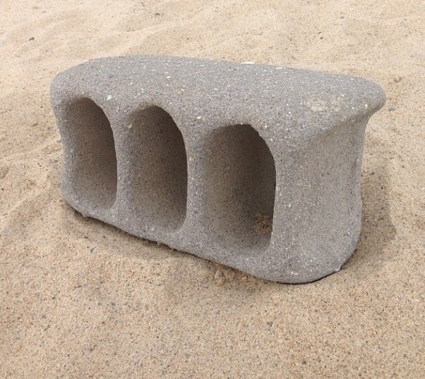 An incredibly eroded cinderblock that came out of the sea.