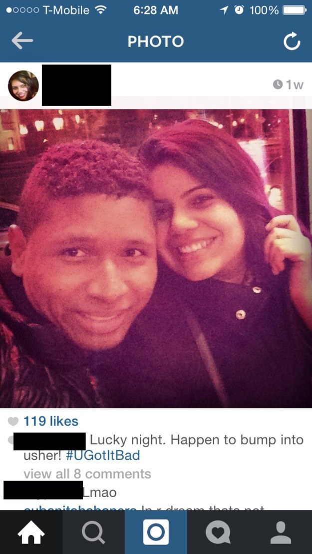 This Instagram user who had not just bumped into Usher.