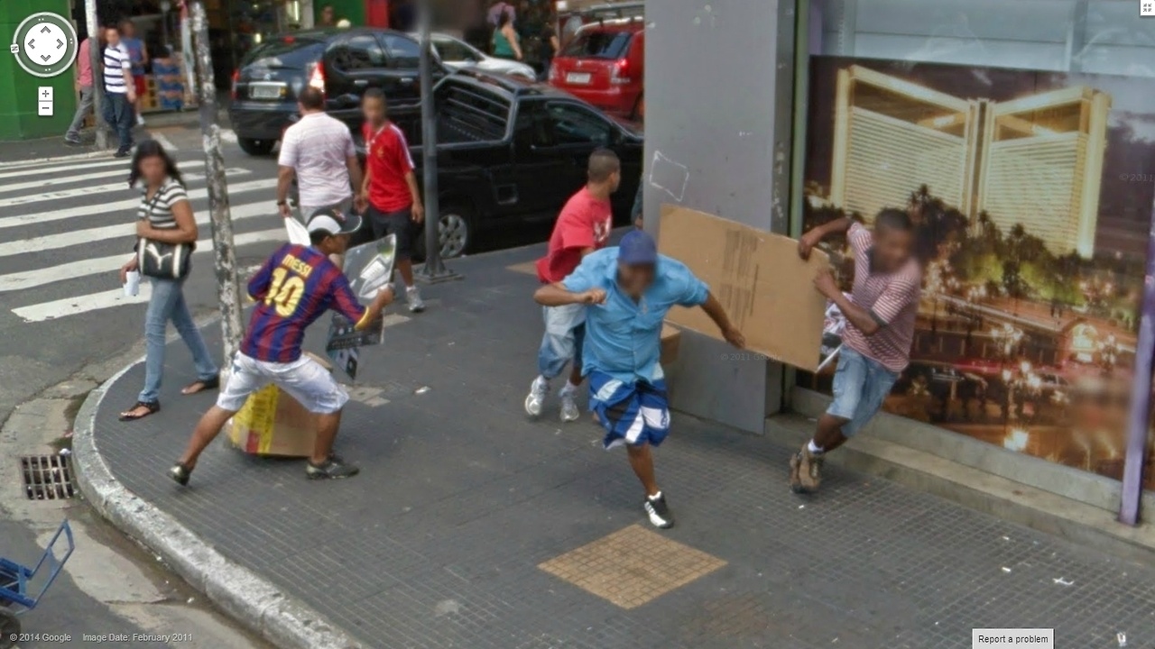 Street View captured some enthusiastic looters.