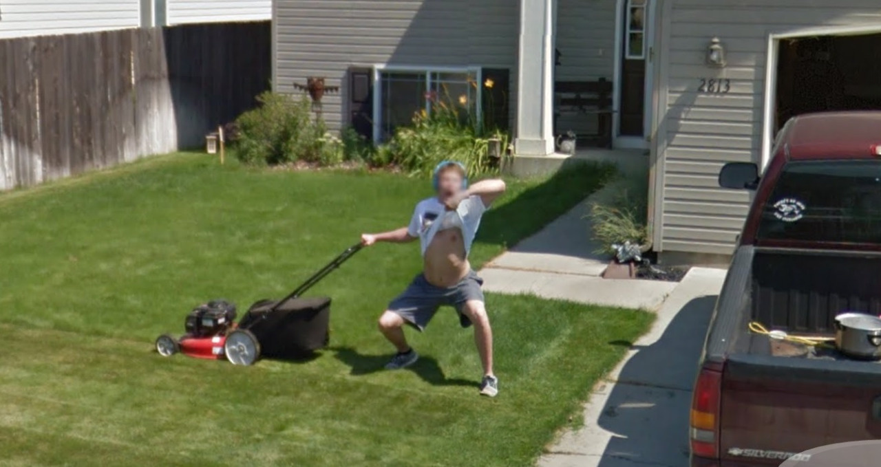 This guy, who got really excited about lawnmowing.