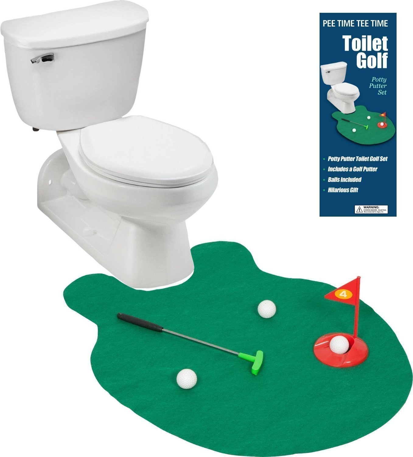 Improve your mini golf game while you use the toilet.