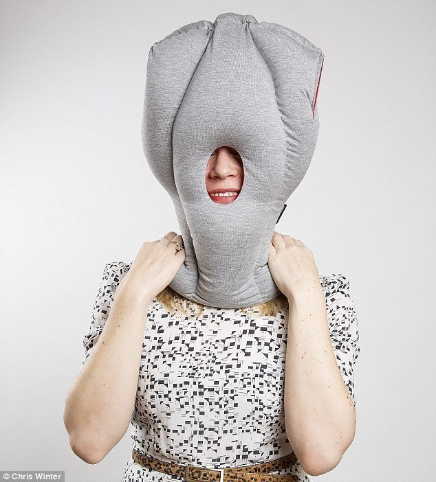 A pillow hat so you can be comfortable anywhere.