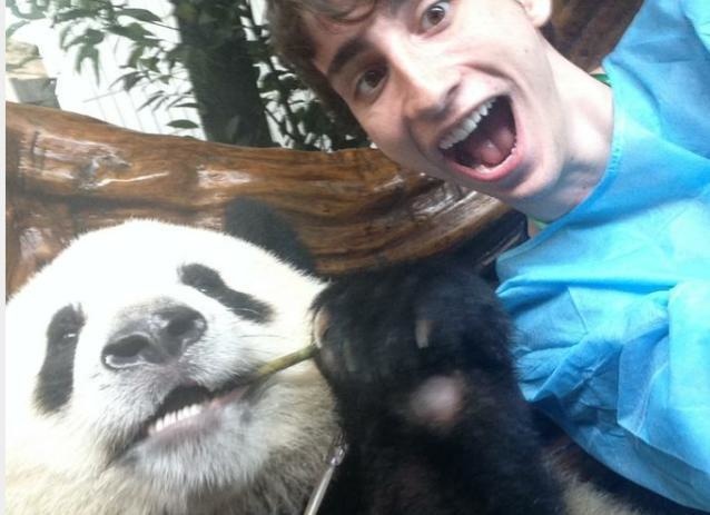 A selfie as rare as the panda.