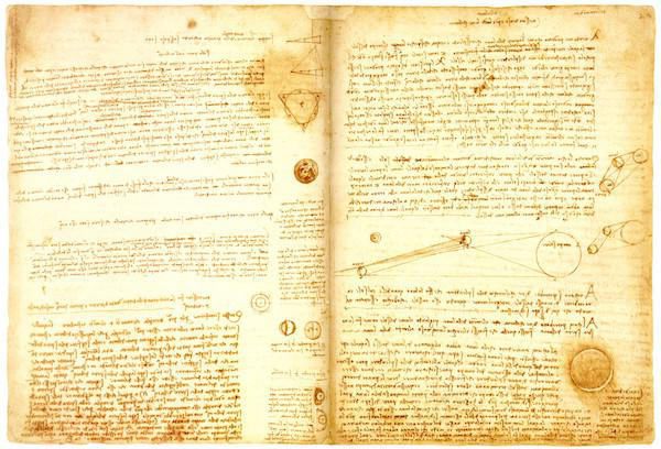 Most Expensive Book/Manuscript: Codex Leicester (Codex Hammer), Leonardo Da Vinci
Price: $30,800,000

Codex Leicester was written around 1508, and is one of 30 or so similar books produced by Da Vinci across his lifetime. Within the Codex Leicester's 72 loose pages are around 300 notes and detailed drawings rendered in chalk and brown ink, alongside Leonardo's famed 'mirror writing'. All of these sketches are based around a common theme: water and how it moved. Codex Leicester's historical importance is further bolstered by the fact that Da Vinci is thought to have used its contents as research to paint the background of his masterwork, the Mona Lisa.