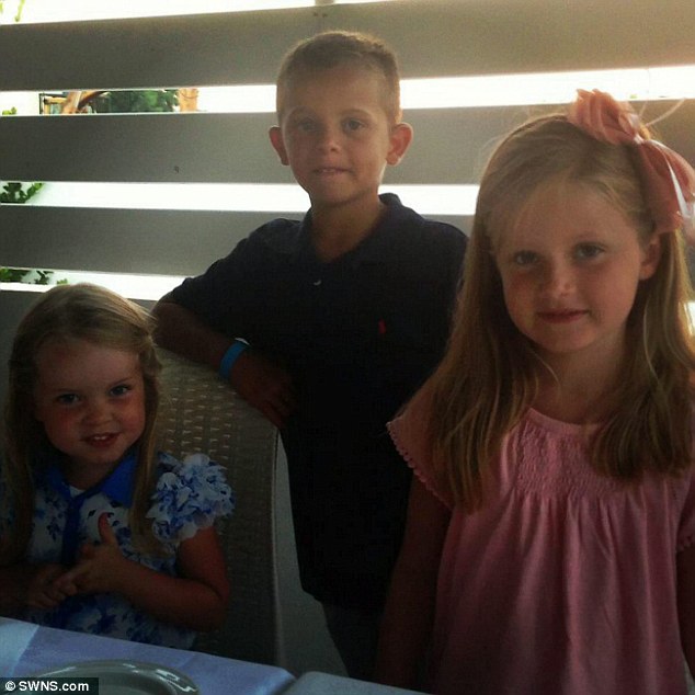 Stuart has fought to keep his new family - daughter Sophia (left) and step-daughter Poppy (right) - in contact with Charlie (centre) - and has flown the entire family out to Cyprus so they can meet him