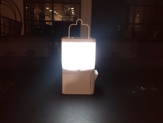 With a single cup of ocean water, the lamp can stay on for about eight hours. Used for eight hours every day, the battery has a life expectancy of six months, and longer if used less.