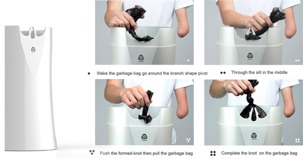This trash can that helps you tie knots without the gross hassle.