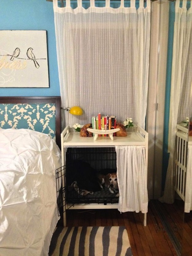 And if you want to reduce clutter in the bedroom, put your crate where a drawer would go.
