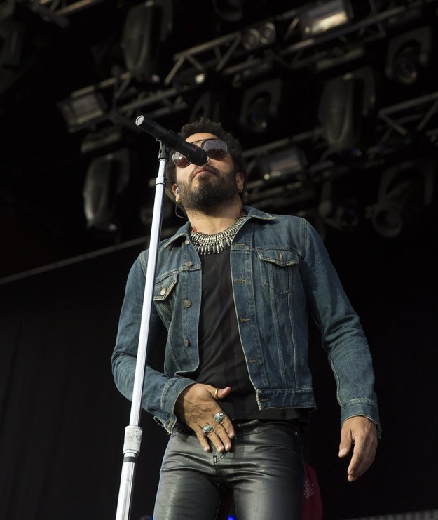 Here is Lenny Kravitz performing at a concert in Stockholm on Monday night. Please note the very tight leather trousers.