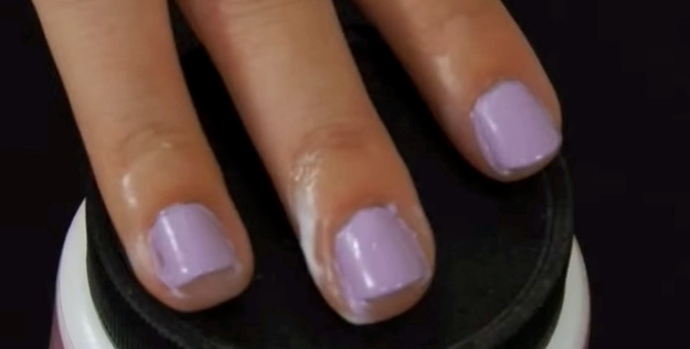 Allow the glue to dry and then apply nail polish.