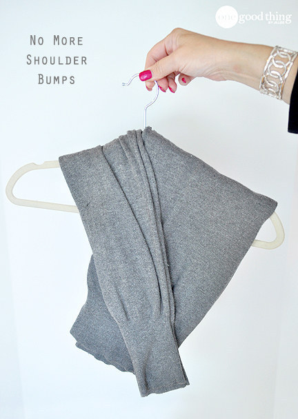 Hang sweaters without losing their shape by learning the ~fold-hang~.