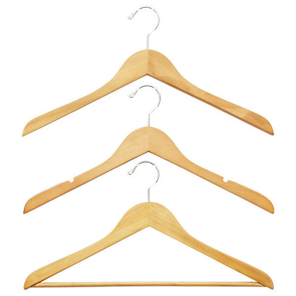 Use thick wooden hangers to keep shoulders intact.