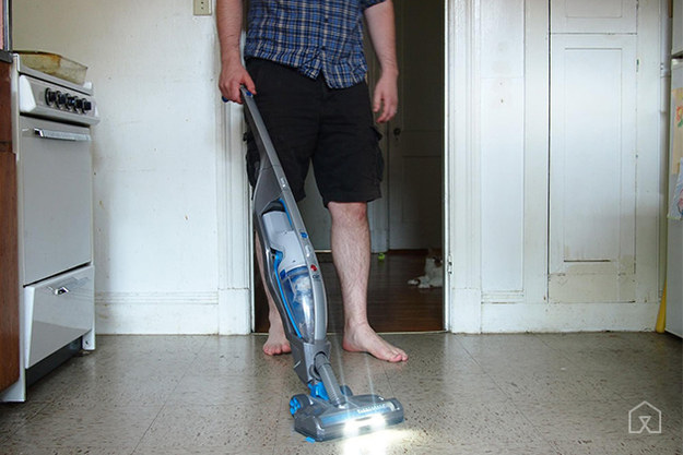 Use a cordless stick vacuum instead of a giant vacuum.