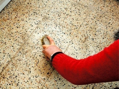 Scrub off stubborn dirt marks on your floors and cabinets with WD-40.